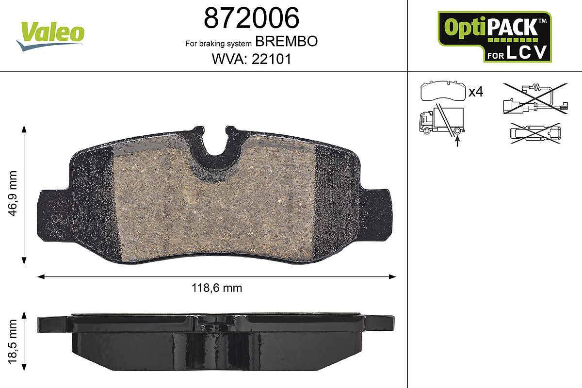 LCV BRAKE PADS MB VITO V-CLASS (2014)